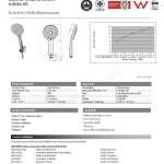 A-6044-HS ชุดฝักบัวสายอ่อน 5 ฟังก์ชั่น พร้อมสายและขอแขวน รุ่น Milano