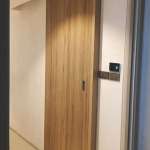 Polywood วงกบไม้สังเคราะห์บานเลื่อน ติดฟิล์มลายไม้ พร้อมบังราง (ไม่รวมอุปกรณ์รางเลื่อน)